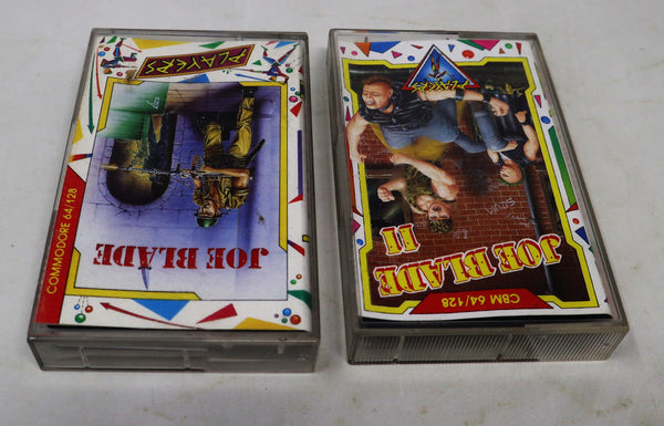Vintage 1987 1988 80s Commodore 64 C64 CBM 64 / 128 Joe Blade 1 & Joe Blade II 2 Cassette Tapes Video Games Lot Retro