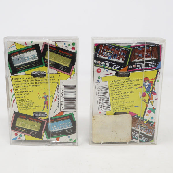 Vintage 1987 1988 80s Commodore 64 C64 CBM 64 / 128 Joe Blade 1 & Joe Blade II 2 Cassette Tapes Video Games Lot Retro