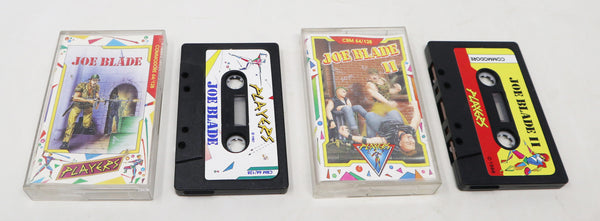 Vintage 1987 1988 80s Commodore 64 C64 CBM 64 / 128 Joe Blade 1 & Joe Blade II 2 Cassette Tapes Video Games Lot Retro