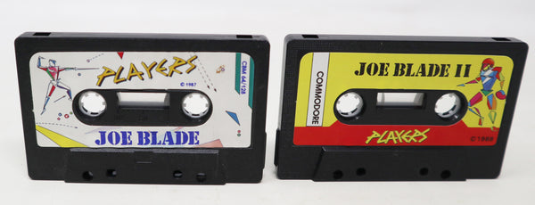 Vintage 1987 1988 80s Commodore 64 C64 CBM 64 / 128 Joe Blade 1 & Joe Blade II 2 Cassette Tapes Video Games Lot Retro