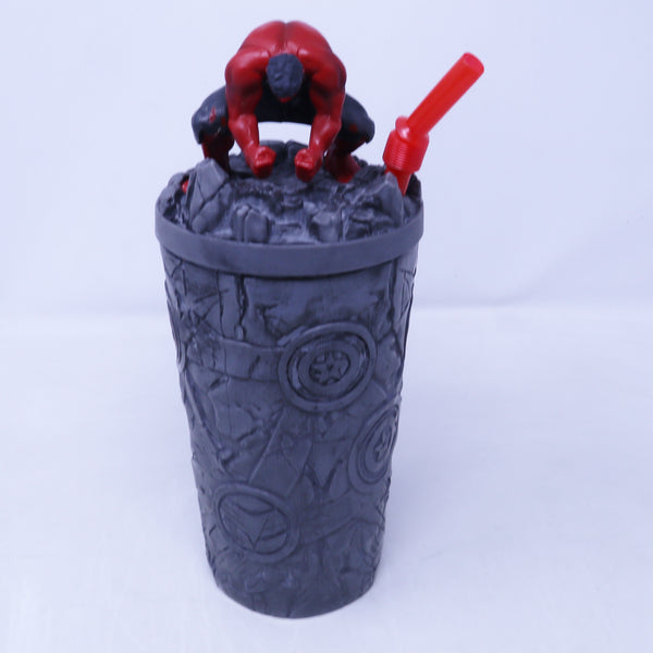 Odeon Cinema Marvel Studios Captain America Brave New World Movie Popcorn Tin Bucket + Plastic Drink Cup With Straw & Hulk Topper Lid NEW Promotional Souvenir Bundle Lot
