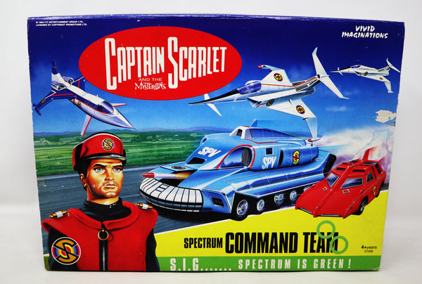 Vintage 1993 90s Vivid Imaginations Captain Scarlet And The Mysterons 51006 Spectrum Command Team Vehicle Set Complete Boxed Gerry Anderson
