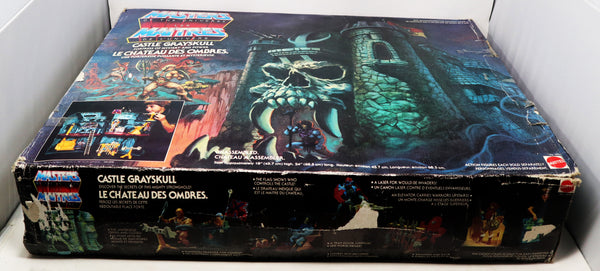 Vintage 1981 80s Mattel He-Man Masters Of The Universe MOTU Le Châteaux Des Ombres Castle Grayskull Greyskull Fortress Of Mystery And Power Boxed Super-Rare France French Italy Italian English Double Logo White Box Version