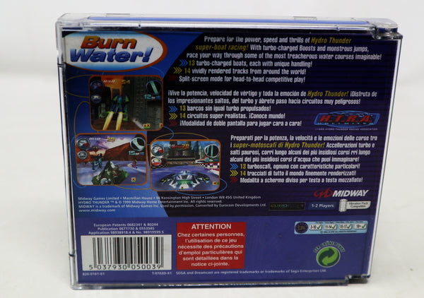 Vintage 1999 90s Sega Dreamcast Hydro Thunder Super-Boat Racing Video Game Pal 1-2 Players Retro
