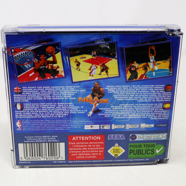 Vintage 1999 90s Sega Dreamcast Sega Sports NBA 2K Basketball Video Game Pal 1-4 Players Retro