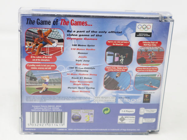 Vintage 2000 Sega Dreamcast Sydney 2000 Olympic Games Video Game Pal Version 1-4 Players Retro