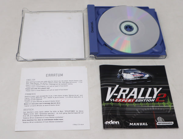 Vintage 2000 Sega Dreamcast V-Rally 2 Expert Edition Racing Video Game Pal Version 1-4 Players Retro