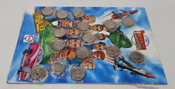 Vintage 1993 90s Fina ITC Entertainment Thunderbirds The Thunderbirds Collection Coin Medal Wall Chart Carded MOC Sealed Rare Gerry Anderson