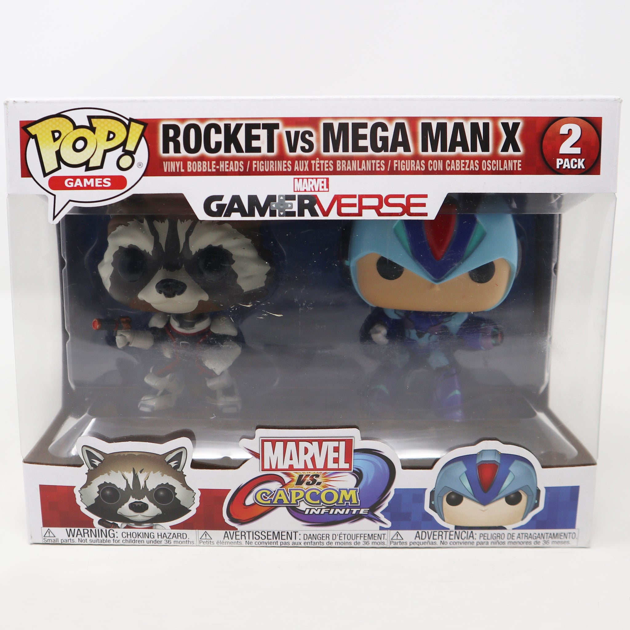 Funko POP! Games Marvel Vs. Capcom Infinite Rocket Vs. Mega Man X Marvel Gamerverse Vinyl Bobble-Heads Figures 2 Pack Set Boxed