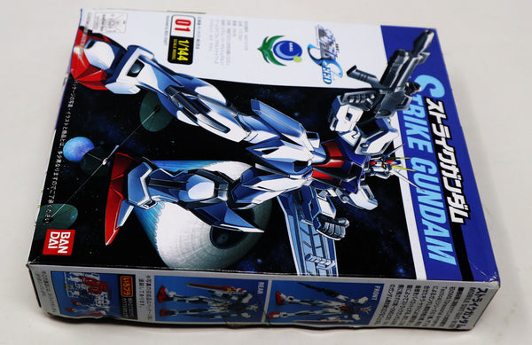 Vintage 2002 Bandai Gundam Strike Gundam Mobile Suit GAT-X105 1/144 Scale Action Figure Model Kit Assembled Boxed Japan Box