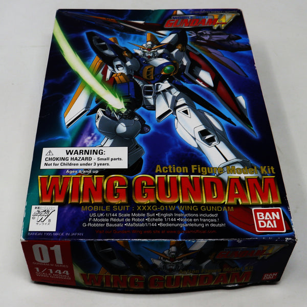 Vintage 1995 90s Bandai W-Gundam Wing Gundam Mobile Suit XXXG-01W 1/144 Scale Action Figure Model Kit Assembled Boxed Japan
