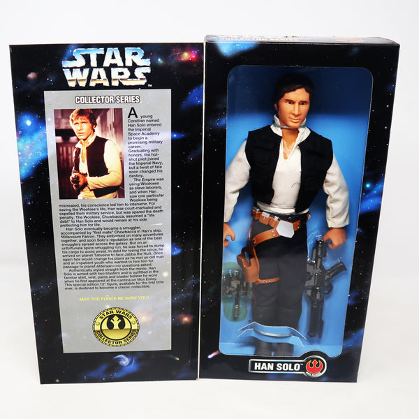 Vintage 1996 90s Hasbro Kenner Star Wars Collector Series Han Solo Fully Poseable 12" Action Figure Boxed Sealed MISB Retro