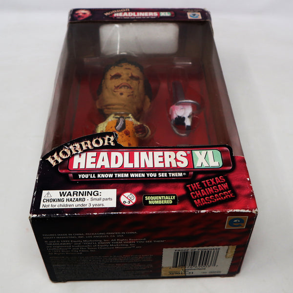Vintage 1999 90s Horror Headliners XL The Texas Chainsaw Massacre Leatherface 6" Figure Sculpture + Numbered Certificate Of Authenticity Boxed