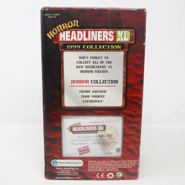 Vintage 1999 90s Horror Headliners XL The Texas Chainsaw Massacre Leatherface 6" Figure Sculpture + Numbered Certificate Of Authenticity Boxed