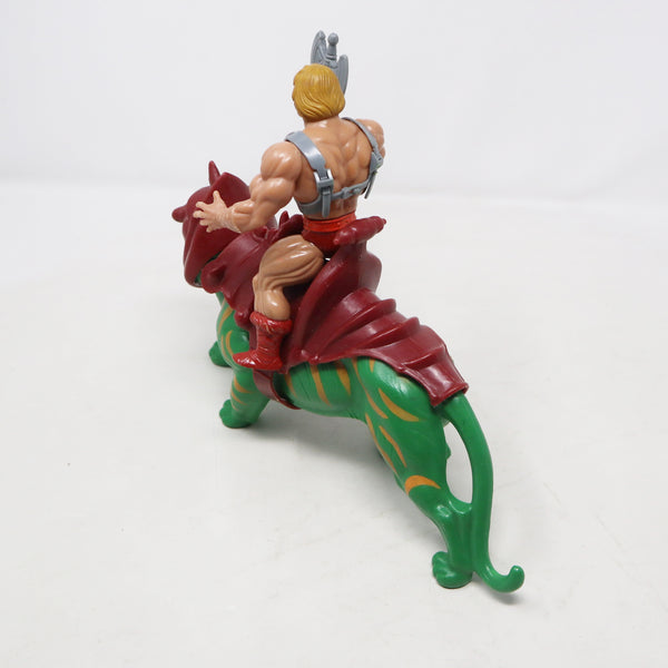 Vintage 1981 80s Mattel MOTU Masters Of The Universe He-Man & Battle Cat Battlecat Action Figures Lot Rare