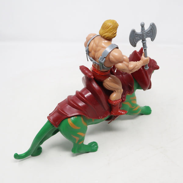 Vintage 1981 80s Mattel MOTU Masters Of The Universe He-Man & Battle Cat Battlecat Action Figures Lot Rare