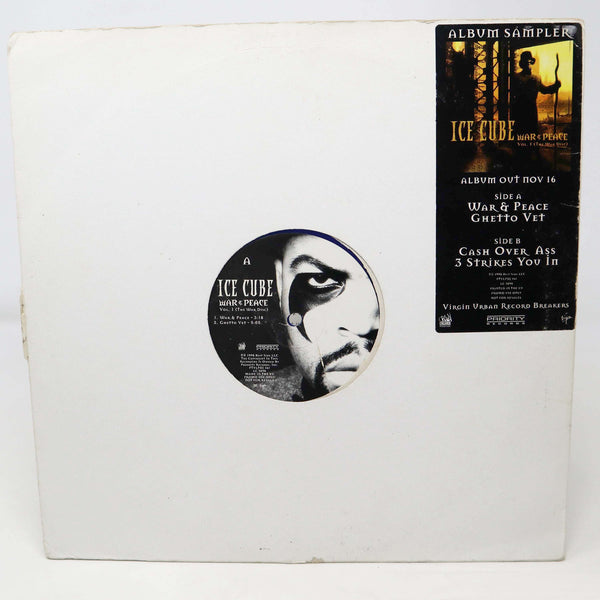 Vintage 1998 90s Priority Records Ice Cube - War & Peace Vol. 1 (The War Disk) Album Sampler 12" Blue Vinyl Record Promo Sampler Europe Rare
