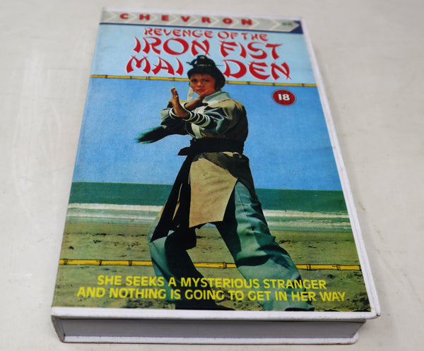 Vintage 1987 80s Revenge Of The Iron Fist Maiden VHS Video Home System Tape Rare Big Box Version Martial Arts Movie Film Retro