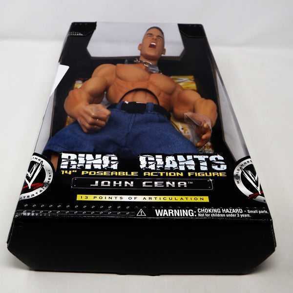 2005 JAKKS Pacific / Vivid Imaginations WWE World Wrestling Entertainment Ring Giants John Cena 14" Poseable Action Figure Boxed Rare Sample Sticker Promo?