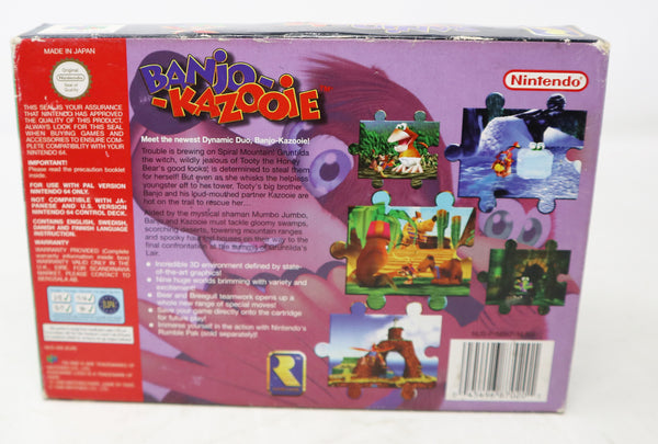 Vintage 1998 90s Nintendo 64 N64 Banjo Kazooie Cartridge Video Game PAL Version Boxed Retro