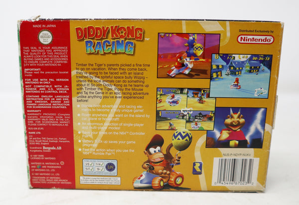 Vintage 1997 90s Nintendo 64 N64 Diddy Kong Racing Cartridge Video Game Boxed Pal Version Retro