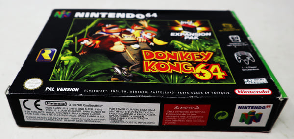 Vintage 1999 90s Nintendo 64 N64 Donkey Kong 64 Racing Cartridge Video Game Boxed Pal Version 1-4 Players Retro (No Expension Pak)