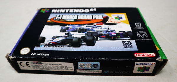 Vintage 1998 90s Nintendo 64 N64 F-1 World Grand Prix Video Game Boxed Pal Version 2 Players Retro