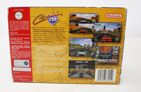 Vintage 1997 90s Nintendo 64 N64 Cruis'n USA Car Racing Cartridge Video Game Boxed Pal Version 2 Players Retro
