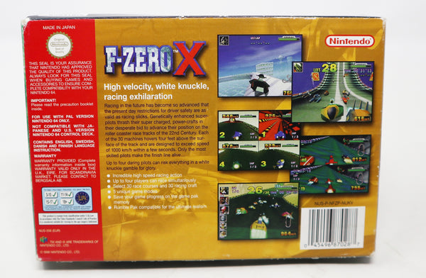 Vintage 1998 90s Nintendo 64 N64 F-Zero X Video Game Boxed Pal 1-4 Players