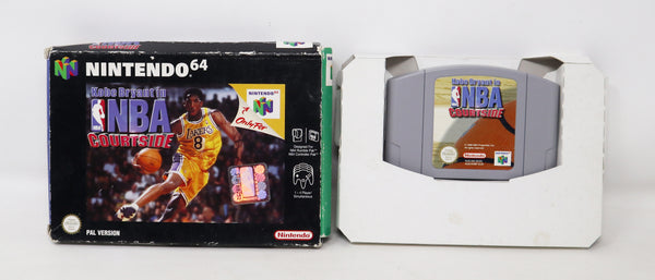 Vintage 1998 90s Nintendo 64 N64 Kobe Bryant in NBA Courtside Basketball Sports Video Game Boxed Pal Version 1-4 Players Retro