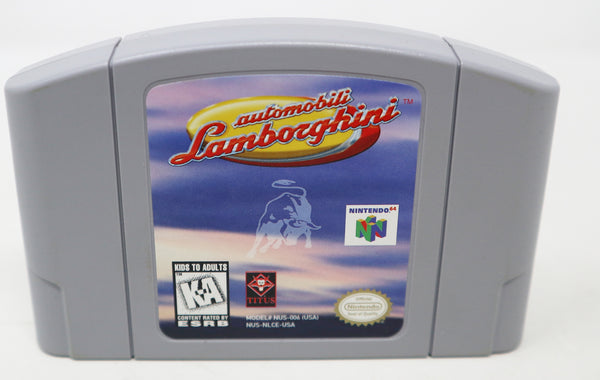 Vintage 1996 90s Nintendo 64 N64 Automobili Lamborghini Racing Video Game Boxed USA NTSC 1-4 Players