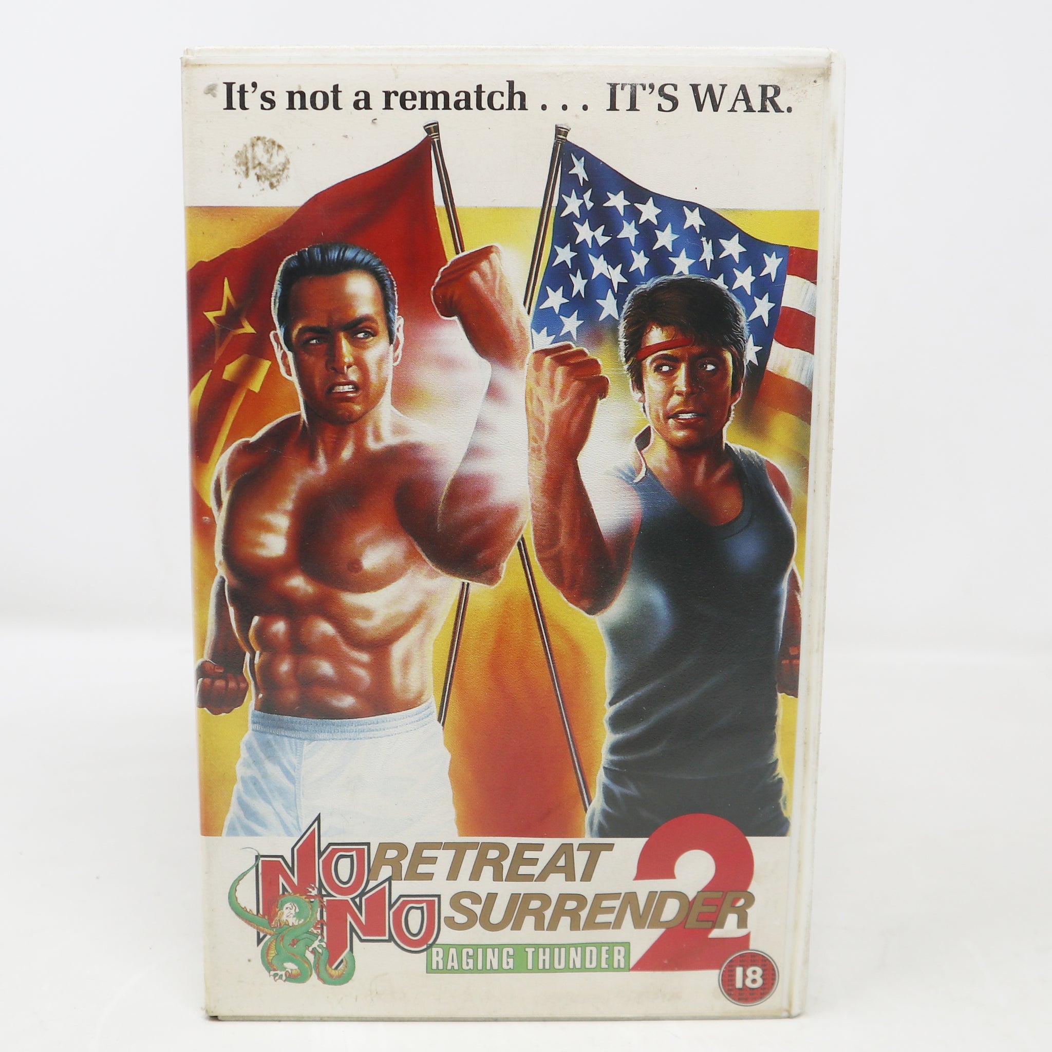 Vintage No Retreat No Surrender 2 Raging Thunder VHS Video Home System Tape Rare Big Box Version Martial Arts Movie Film Retro