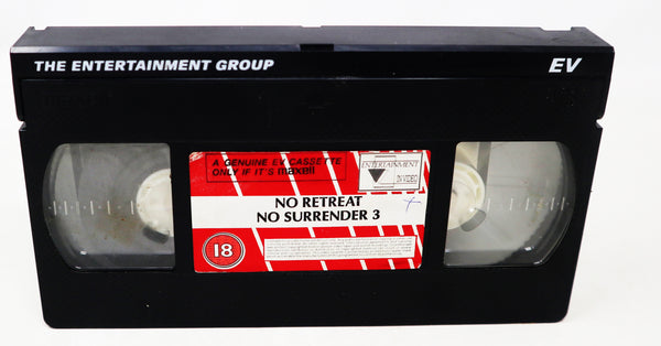 Vintage No Retreat No Surrender 3 Blood Brothers VHS Video Home System Tape Rare Big Box Version Martial Arts Movie Film Retro (Copy)