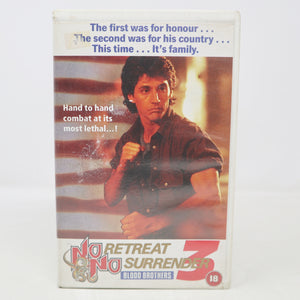 Vintage No Retreat No Surrender 3 Blood Brothers VHS Video Home System Tape Rare Big Box Version Martial Arts Movie Film Retro (Copy)