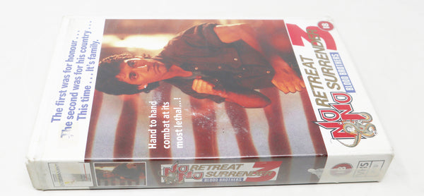 Vintage No Retreat No Surrender 3 Blood Brothers VHS Video Home System Tape Rare Big Box Version Martial Arts Movie Film Retro (Copy)