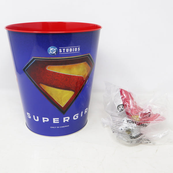Odeon Cinema DC Warner Bros. Supergirl With Removable Krypto Dog Figure Film Movie Popcorn Tin Bucket Brand New Unused Souvenir