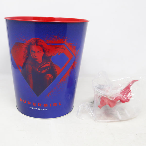 Odeon Cinema DC Warner Bros. Supergirl With Removable Krypto Dog Figure Film Movie Popcorn Tin Bucket Brand New Unused Souvenir