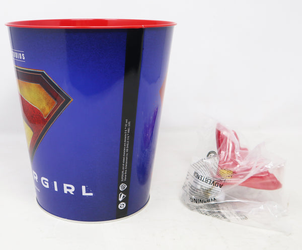 Odeon Cinema DC Warner Bros. Supergirl With Removable Krypto Dog Figure Film Movie Popcorn Tin Bucket Brand New Unused Souvenir