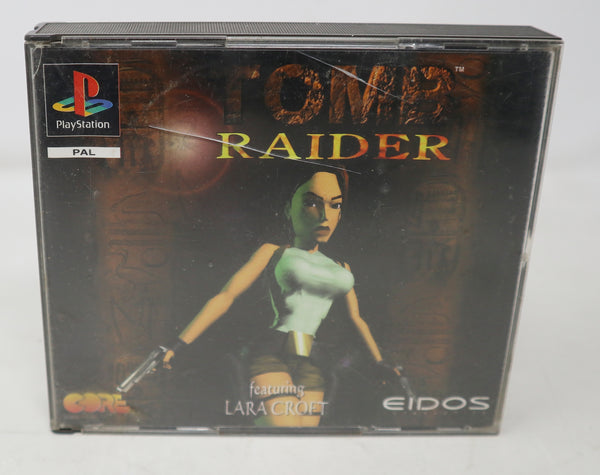 Vintage Sony Playstation 1 PS1 Pal Console Boxed SCPH-9002, Controller + Tomb Raider Video Game Lot Bundle Retro