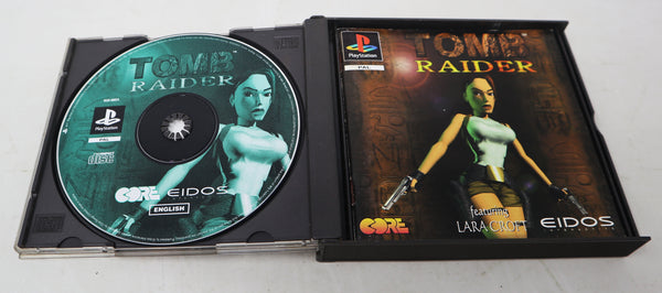 Vintage Sony Playstation 1 PS1 Pal Console Boxed SCPH-9002, Controller + Tomb Raider Video Game Lot Bundle Retro