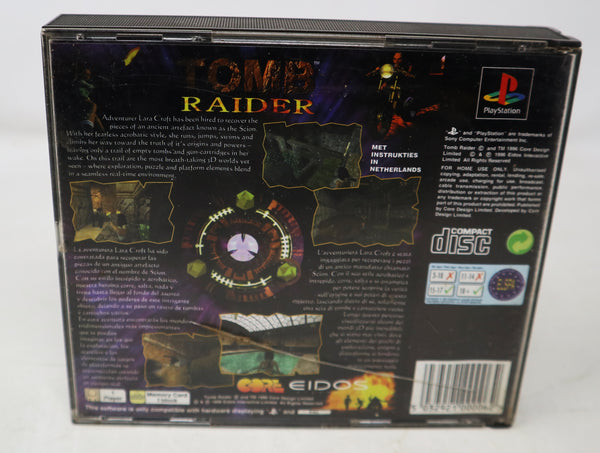 Vintage Sony Playstation 1 PS1 Pal Console Boxed SCPH-9002, Controller + Tomb Raider Video Game Lot Bundle Retro
