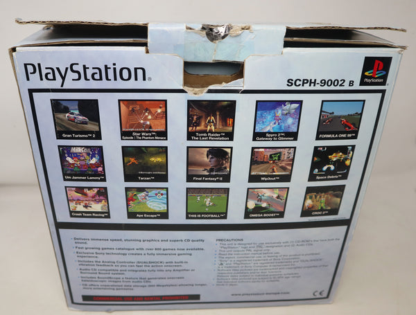 Vintage Sony Playstation 1 PS1 Pal Console Boxed SCPH-9002, Controller + Tomb Raider Video Game Lot Bundle Retro