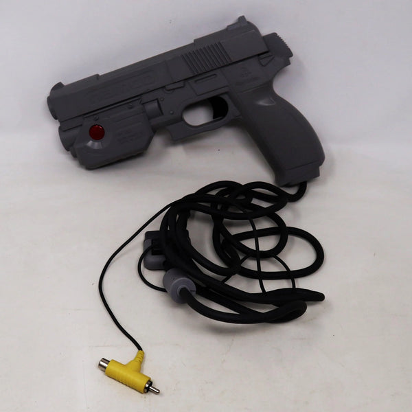 Vintage 1997 90s Sony Playstation PS1 Namco Point Blank Video Game + 1996 G-Con45 Light Gun Controller Pal NPC-103 Retro Gaming