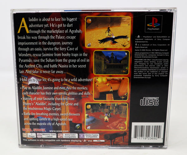 Vintage 2000 Playstation 1 PS1 Disney's Aladdin In Nasira's Revenge Video Game Pal 1 Player Retro (Copy)