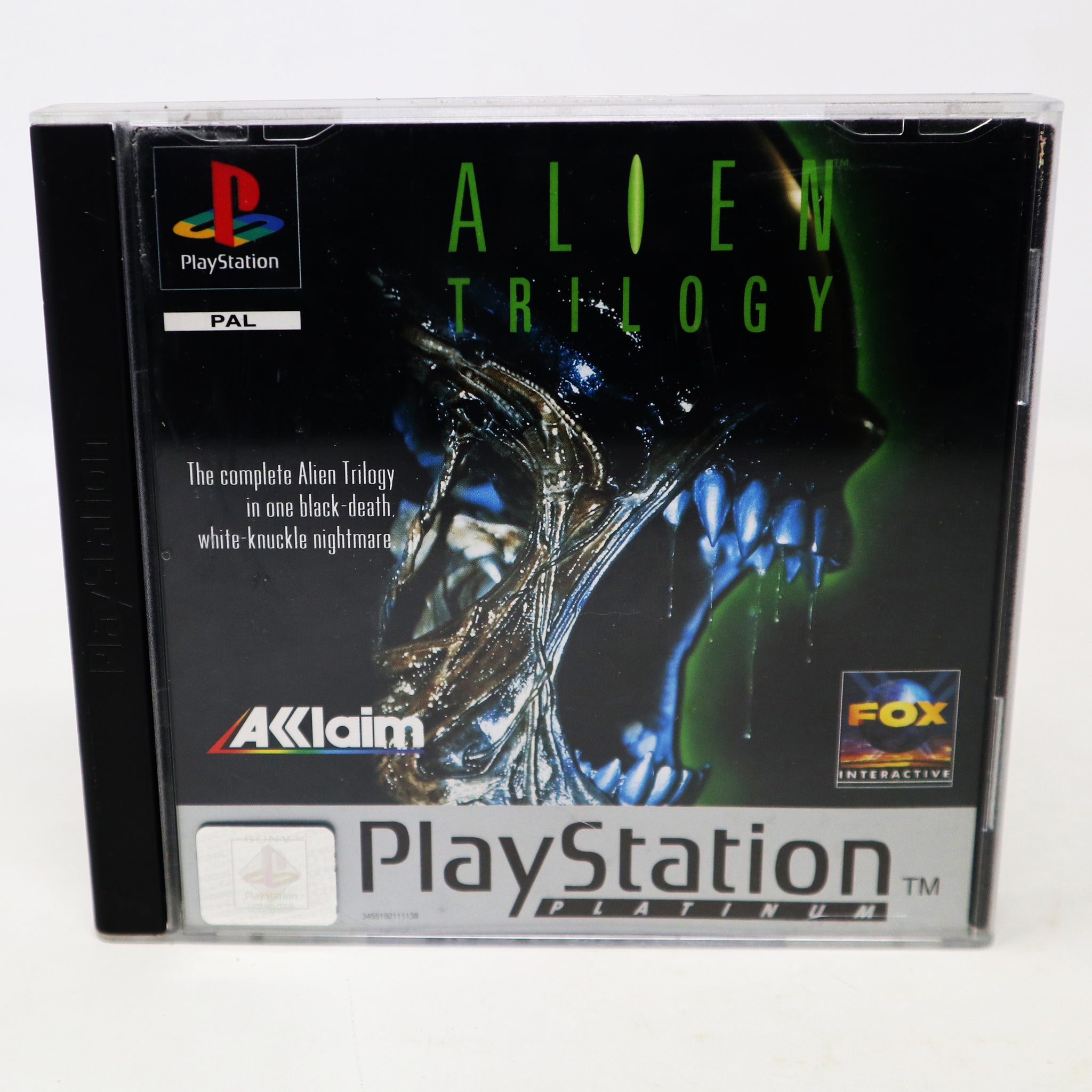 Vintage 1996 90s Playstation PS1 Platinum Alien Trilogy Video Game Pal Version Player