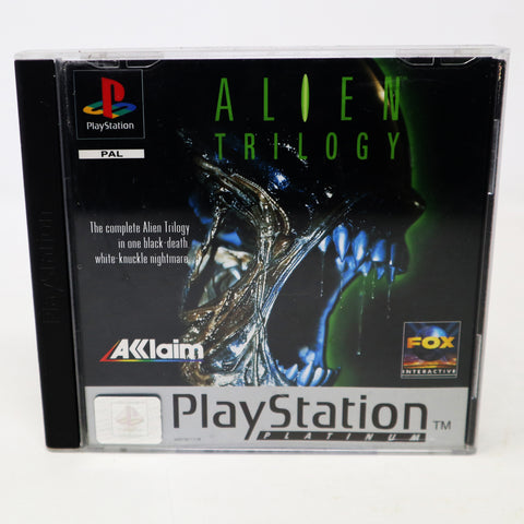 Vintage 1996 90s Playstation 1 PS1 Platinum Alien Trilogy Video Game Pal Version 1 Player