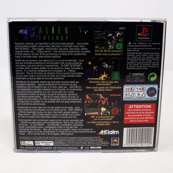 Vintage 1996 90s Playstation 1 PS1 Alien Trilogy Video Game Pal 1 Player