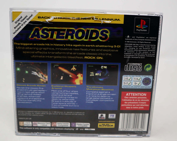 Vintage 1998 90s Playstation 1 PS1 Asteroids Video Game Pal 1-2 Players Arcade