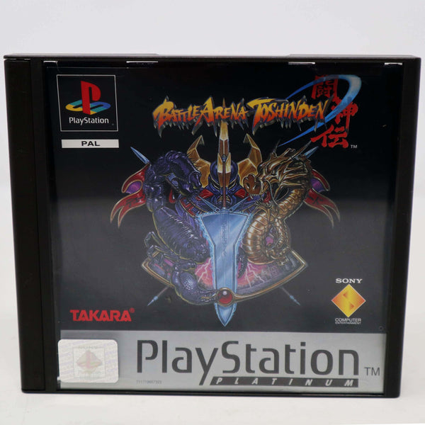 Vintage 1995 90s Playstation 1 PS1 Platinum Battle Arena Toshinden Video Game Pal 1-2 Players Fighting