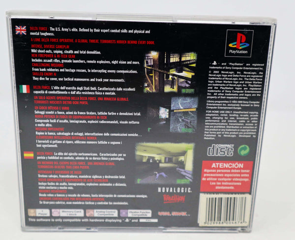 Vintage 2002 Playstation 1 PS1 Delta Force Urban Warfare Video Game Pal Version 1 Player
